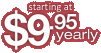 starting at $9.95 yearly